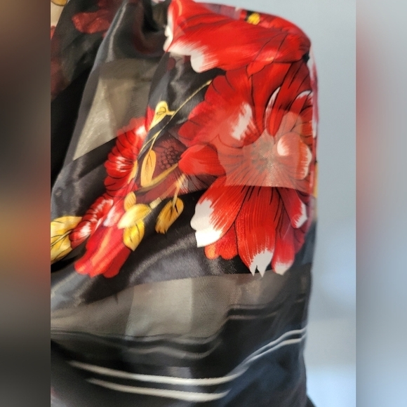 Floral Print Striped Scarf - Picture 2 of 10